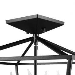 Sheldon 14 in. 4-Light Matte Black Semi-Flush Mount, Light Bulbs Included by Globe Electric -Deals Globe Electric Store matte black globe electric flush mount lights 91000553 1f 1000