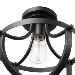 12 in. 1-Light Matte Black Semi-Flush Mount Ceiling Light by Globe Electric 15 12 in. 1-Light Matte Black Semi-Flush Mount Ceiling Light by Globe Electric -Deals Globe Electric Store matte black globe electric flush mount lights 91002836 1f 1000