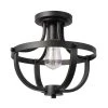 12 in. 1-Light Matte Black Semi-Flush Mount Ceiling Light by Globe Electric