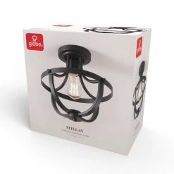 12 in. 1-Light Matte Black Semi-Flush Mount Ceiling Light by Globe Electric 18 12 in. 1-Light Matte Black Semi-Flush Mount Ceiling Light by Globe Electric -Deals Globe Electric Store matte black globe electric flush mount lights 91002836 76 1000