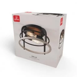 13 in. 2-Light Matte Black Flush Mount Ceiling Light with Faux Wood Accents by Globe Electric -Deals Globe Electric Store matte black globe electric flush mount lights 91002837 76 1000