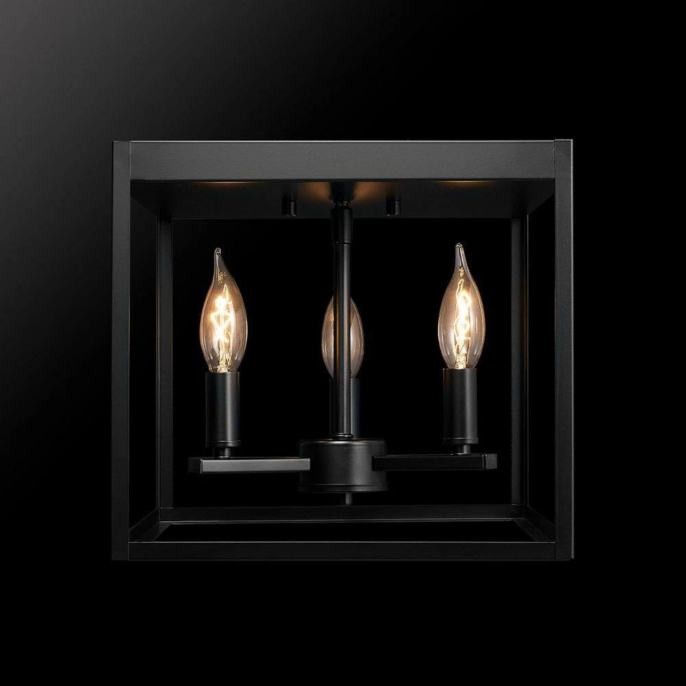 11 in. 3-Light Matte Black Flush Mount Ceiling Light by Globe Electric 2 11 in. 3-Light Matte Black Flush Mount Ceiling Light by Globe Electric - Image 2