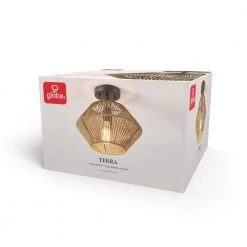 12 in. 1-Light Matte Black Flush Semi-Flush Mount Ceiling Light with Natural Twine Shade by Globe Electric 16 12 in. 1-Light Matte Black Flush Semi-Flush Mount Ceiling Light with Natural Twine Shade by Globe Electric -Deals Globe Electric Store matte black globe electric flush mount lights 91002839 76 1000