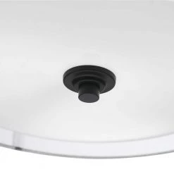 15 in. 2-Light Matte Black Semi-Flush Mount Ceiling Light with White Linen Inner Shade and White Organza Outer Shade by Globe Electric -Deals Globe Electric Store matte black globe electric flush mount lights 91002843 1f 1000