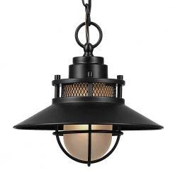 Liam Matte Black Hanging Outdoor Pendant by Globe Electric -Deals Globe Electric Store matte black globe electric outdoor pendant lights 44166 4f 1000
