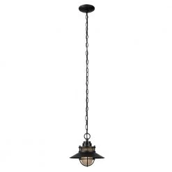 Liam Matte Black Hanging Outdoor Pendant by Globe Electric