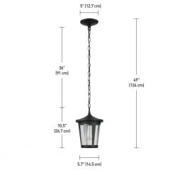 Augusta 1-Light Matte Black Outdoor Indoor Pendant Lighting with Seeded Glass Shade by Globe Electric -Deals Globe Electric Store matte black globe electric outdoor pendant lights 44189 76 1000