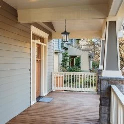 Augusta 1-Light Matte Black Outdoor Indoor Pendant Lighting with Seeded Glass Shade by Globe Electric -Deals Globe Electric Store matte black globe electric outdoor pendant lights 44189 fa 1000