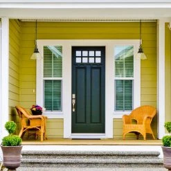 1-Light Matte Black Outdoor Indoor Pendant with Clear Seeded Glass Shade, Vintage Incandescent Bulb Included by Globe Electric -Deals Globe Electric Store matte black globe electric outdoor pendant lights 44620 31 1000