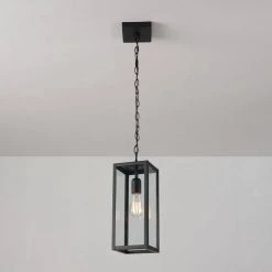 Bowery 1-Light Matte Black Outdoor/Indoor Pendant Light with Clear Glass Shade by Globe Electric -Deals Globe Electric Store matte black globe electric outdoor pendant lights 44773 31 1000