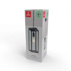 Bowery 1-Light Matte Black Outdoor/Indoor Pendant Light with Clear Glass Shade by Globe Electric -Deals Globe Electric Store matte black globe electric outdoor pendant lights 44773 fa 1000