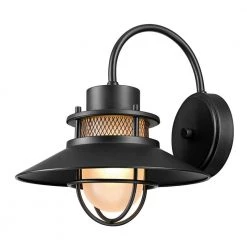 Liam 1-Light Matte Black Outdoor Wall Lantern Sconce by Globe Electric