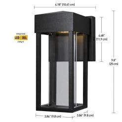 Bowie 10-Watt Matte Black Outdoor Integrated LED Wall Lantern Sconce by Globe Electric 10 Bowie 10-Watt Matte Black Outdoor Integrated LED Wall Lantern Sconce by Globe Electric -Deals Globe Electric Store matte black globe electric outdoor sconces 44246 44 1000