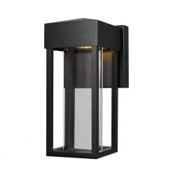 Bowie 10-Watt Matte Black Outdoor Integrated LED Wall Lantern Sconce by Globe Electric