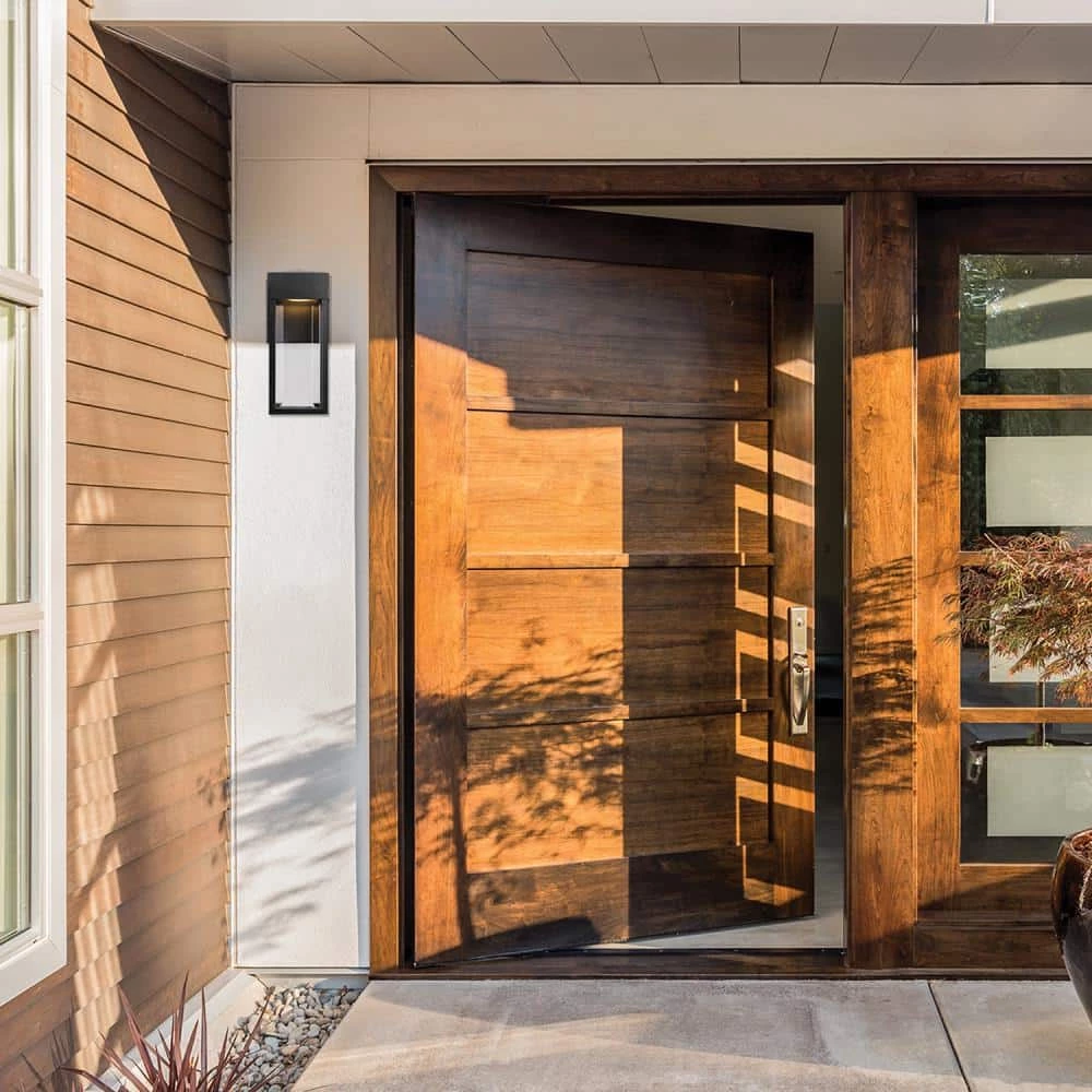 Bowie 10-Watt Matte Black Outdoor Integrated LED Wall Lantern Sconce by Globe Electric 2 Bowie 10-Watt Matte Black Outdoor Integrated LED Wall Lantern Sconce by Globe Electric - Image 2