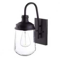 Edelman 1-Light Black Outdoor Wall Lantern Sconce by Globe Electric