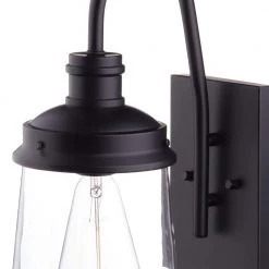 Edelman 1-Light Black Outdoor Wall Lantern Sconce by Globe Electric -Deals Globe Electric Store matte black globe electric outdoor sconces 44273 c3 1000