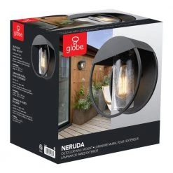 Neruda Matte Black Outdoor Indoor Wall Lantern Sconce with Seeded Glass Shade by Globe Electric 14 Neruda Matte Black Outdoor Indoor Wall Lantern Sconce with Seeded Glass Shade by Globe Electric -Deals Globe Electric Store matte black globe electric outdoor sconces 44335 76 1000