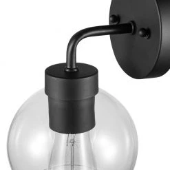 Bangor 1-Light Matte Black Outdoor Wall Sconce with Clear Glass Shade by Globe Electric -Deals Globe Electric Store matte black globe electric outdoor sconces 44431 1f 1000