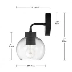 Bangor 1-Light Matte Black Outdoor Wall Sconce with Clear Glass Shade by Globe Electric -Deals Globe Electric Store matte black globe electric outdoor sconces 44431 44 1000