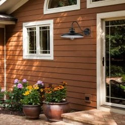 Hawke 1-Light Outdoor Indoor Wall Sconce, Matte Black, White Interior Shade by Globe Electric -Deals Globe Electric Store matte black globe electric outdoor sconces 44540 1f 1000