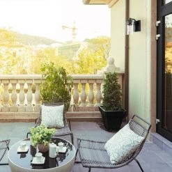 Crowe 1-Light Outdoor Wall Sconce, Matte Black, Seeded Glass Shade by Globe Electric -Deals Globe Electric Store matte black globe electric outdoor sconces 44542 31 1000