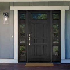 Axel 1-Light Outdoor Indoor Wall Sconce, Matte Black, Seeded Glass Shade by Globe Electric -Deals Globe Electric Store matte black globe electric outdoor sconces 44543 31 1000