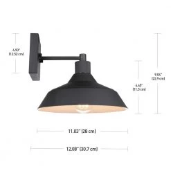 Sutton 1-Light Matte Black Outdoor Wall Sconce by Globe Electric -Deals Globe Electric Store matte black globe electric outdoor sconces 44569 c3 1000