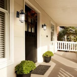 Turner 1-Light Matte Black Outdoor Indoor Wall Lantern Sconce with Frosted Glass Shade by Globe Electric -Deals Globe Electric Store matte black globe electric outdoor sconces 44625 31 1000