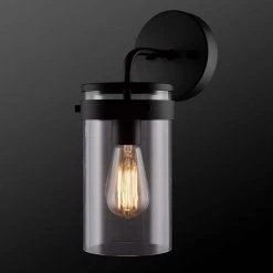 Brookdale 1-Light Matte Black Outdoor Indoor Wall Lantern Sconce With Clear Glass Shade by Globe Electric 11 Brookdale 1-Light Matte Black Outdoor Indoor Wall Lantern Sconce With Clear Glass Shade by Globe Electric -Deals Globe Electric Store matte black globe electric outdoor sconces 44680 c3 1000