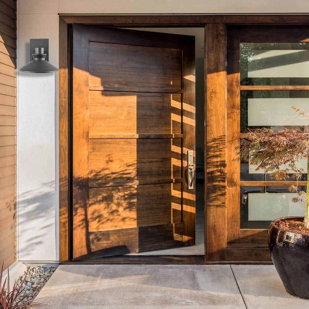 Harris 1-Light Matte Black LED Integrated Outdoor/Indoor Barn Light Wall Sconce by Globe Electric 6 Harris 1-Light Matte Black LED Integrated Outdoor/Indoor Barn Light Wall Sconce by Globe Electric - Image 6