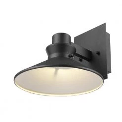 Harris 1-Light Matte Black LED Integrated Outdoor/Indoor Barn Light Wall Sconce by Globe Electric