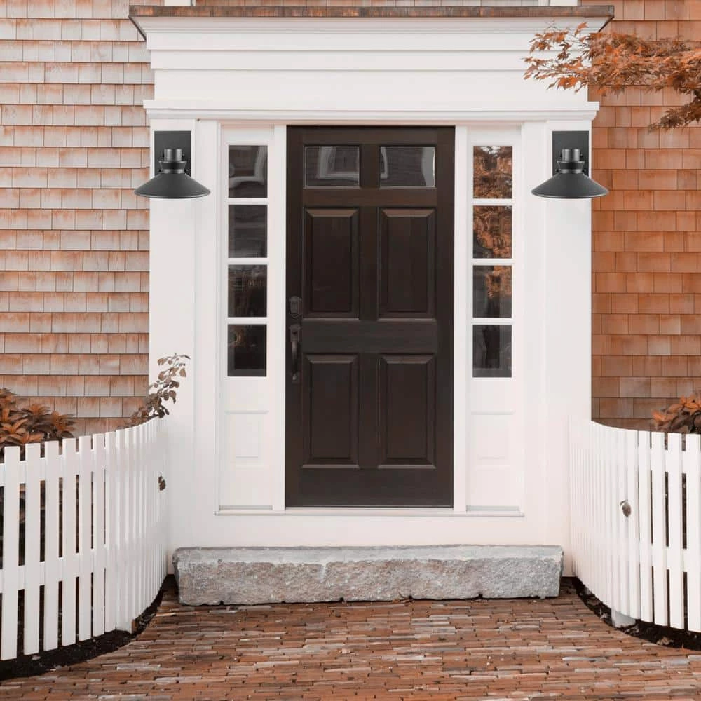 Harris 1-Light Matte Black LED Integrated Outdoor/Indoor Barn Light Wall Sconce by Globe Electric 2 Harris 1-Light Matte Black LED Integrated Outdoor/Indoor Barn Light Wall Sconce by Globe Electric - Image 2