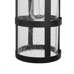 Penelope 1-Light Matte Black Hardwired Outdoor Indoor Wall Lantern Sconce with Seeded Glass Shade by Globe Electric -Deals Globe Electric Store matte black globe electric outdoor sconces 44732 44 1000