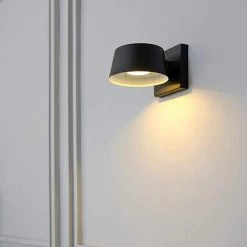 Maisel 1-Light Matte Black LED Integrated Outdoor/Indoor Wall Lantern Sconce by Globe Electric -Deals Globe Electric Store matte black globe electric outdoor sconces 44782 31 1000