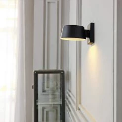 Maisel 1-Light Matte Black LED Integrated Outdoor/Indoor Wall Lantern Sconce by Globe Electric -Deals Globe Electric Store matte black globe electric outdoor sconces 44782 4f 1000