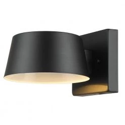 Maisel 1-Light Matte Black LED Integrated Outdoor/Indoor Wall Lantern Sconce by Globe Electric
