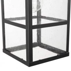 Smith 1-Light Matte Black Outdoor/Indoor Wall Lantern Sconce with Seeded Glass Shade by Globe Electric -Deals Globe Electric Store matte black globe electric outdoor sconces 44802 1f 1000