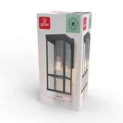 Smith 1-Light Matte Black Outdoor/Indoor Wall Lantern Sconce with Seeded Glass Shade by Globe Electric -Deals Globe Electric Store matte black globe electric outdoor sconces 44802 fa 1000