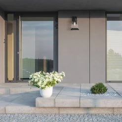 Donahue 1-Light Matte Black Hardwired Outdoor Indoor Wall Lantern Sconce with Clear Glass Shade by Globe Electric -Deals Globe Electric Store matte black globe electric outdoor sconces 44865 31 1000