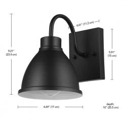Swanson 1-Light Matte Black Hardwired Outdoor Indoor Wall Lantern Sconce by Globe Electric -Deals Globe Electric Store matte black globe electric outdoor sconces 44866 fa 1000