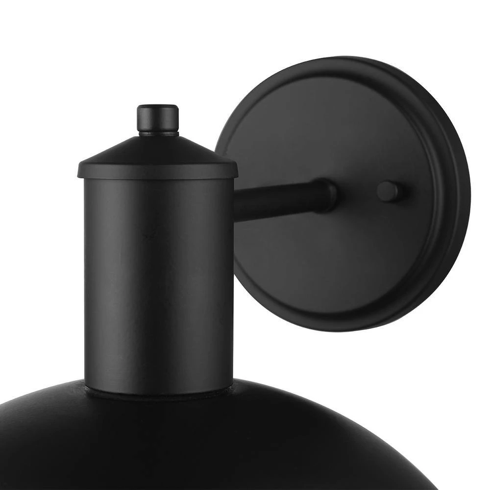 Oliver 1-Light Matte Black Hardwired Outdoor Indoor Wall Lantern Sconce with Caged Shade by Globe Electric 8 Oliver 1-Light Matte Black Hardwired Outdoor Indoor Wall Lantern Sconce with Caged Shade by Globe Electric - Image 8