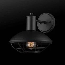Oliver 1-Light Matte Black Hardwired Outdoor Indoor Wall Lantern Sconce with Caged Shade by Globe Electric 14 Oliver 1-Light Matte Black Hardwired Outdoor Indoor Wall Lantern Sconce with Caged Shade by Globe Electric -Deals Globe Electric Store matte black globe electric outdoor sconces 44867 a0 1000