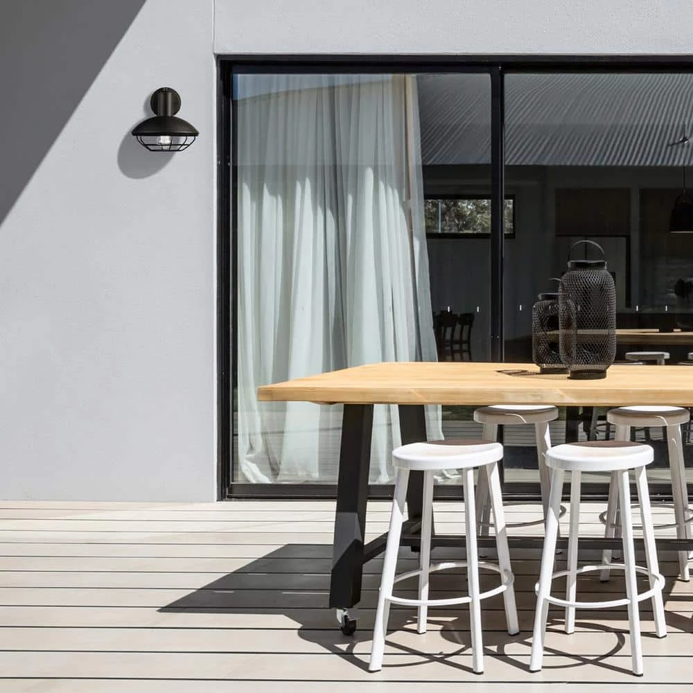 Oliver 1-Light Matte Black Hardwired Outdoor Indoor Wall Lantern Sconce with Caged Shade by Globe Electric 6 Oliver 1-Light Matte Black Hardwired Outdoor Indoor Wall Lantern Sconce with Caged Shade by Globe Electric - Image 6