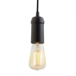 1-Light Vintage Edison Matte Black Plug-In Mini Pendant by Globe Electric -Deals Globe Electric Store matte black globe electric pendant lights 60844 c3 1000