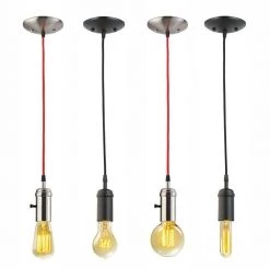 1-Light Vintage Edison Matte Black Mini Pendant by Globe Electric 8 1-Light Vintage Edison Matte Black Mini Pendant by Globe Electric -Deals Globe Electric Store matte black globe electric pendant lights 64906 1f 1000
