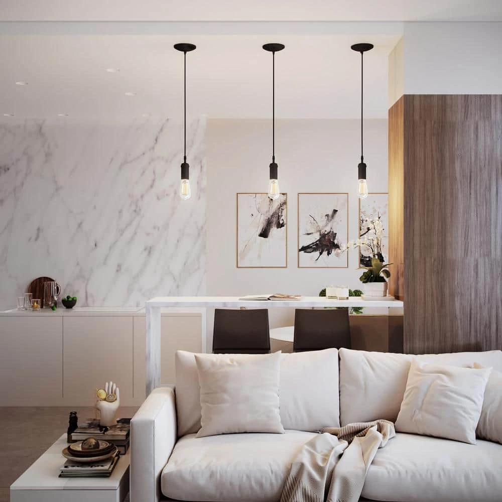 1-Light Vintage Edison Matte Black Mini Pendant by Globe Electric 3 1-Light Vintage Edison Matte Black Mini Pendant by Globe Electric - Image 3