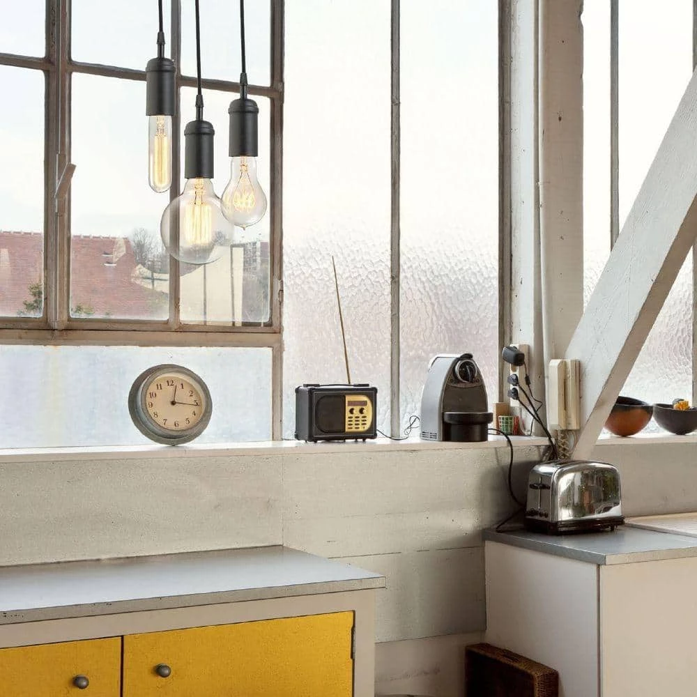 1-Light Vintage Edison Matte Black Mini Pendant by Globe Electric 2 1-Light Vintage Edison Matte Black Mini Pendant by Globe Electric - Image 2