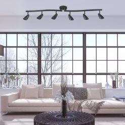 Grayson 4.4 ft. 6-Light Matte Black Halogen Track Lighting Kit by Globe Electric -Deals Globe Electric Store matte black globe electric track lighting kits 59352 fa 1000