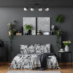 Bari 2.8 ft. 4-Lights Matte Black Fixed Track Lighting Kit with Brass Accents and Frosted Glass Shades, Bulbs Included by Globe Electric -Deals Globe Electric Store matte black globe electric track lighting kits 59509 c3 1000